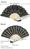 Éventail en dentelle ivoire 27 cm fait main – Design classique, simple, moderne, élégant et vintage 100 % coton pour cadeaux de mariage et fêtes