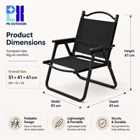 Chaise de camping pliable sur mesure OEM, chaise portable d'extérieur, cadre en alliage d'aluminium avec siège en tissu