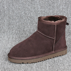 Botas de Neve Clássicas Personalizadas para Meninas e Meninos, Atacado, Novas Botas Femininas de Couro Genuíno Marrom com Sola Grossa e Quente - Product Image 6