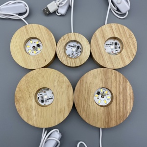 Lampe de nuit en cristal K9 3D représentant le système solaire, la lune et la nébuleuse, boule de cristal lumineuse 3D avec base en bois et lumière LED en bois de caoutchouc - Product Image 3
