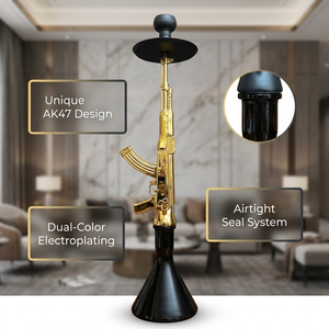 Cachimba de Resina AK47, Cachimba Árabe en Forma de Pistola con Doble Color Electrochapado - Product Image 1