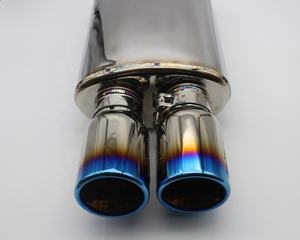 SUS 304 universel 5.5 "ovale bleu brûlé pointe 2.5" silencieux d'échappement d'entrée - Product Image 3