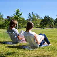 Chaise de plage gonflable d'extérieur avec dossier inclinable et coussin, pour la détente, type chaise longue et tapis de relaxation