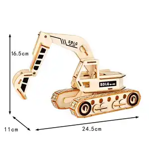 Schlussverkauf hochwertiges neues Design Babyspielzeug Holzpuzzle pädagogisches Griffbagger-Modell Holzmontage Kinderspielzeug