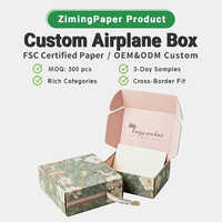 Boîte d'expédition à bande déchirable facile, imprimé floral et oiseaux personnalisé, doublure rose, carton pliable sans ruban adhésif pour emballage express de cadeaux de beauté
