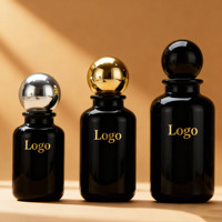 Boîtes d'emballage personnalisées sur mesure, couleur personnalisée, flacon de parfum en verre transparent de luxe de 30 ml, 50 ml, 100 ml avec couvercle