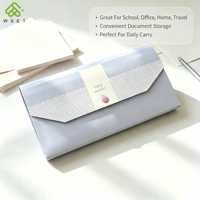 Mini classeur de poche extensible à 13 poches avec bouton-pression, organiseur de documents en PP pour ranger les factures, les reçus et les cartes
