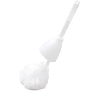 Brosse de toilette avec boucle de suspension, poils en nylon, manche en plastique pour le nettoyage de la salle de bain - Product Image 1