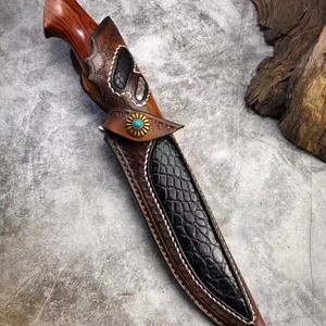 มีดต่อสู้แบบปรับแต่งได้ Red Feather ใบมีดสแตนเลสคุณภาพสูง DIY ด้ามไม้แบบอุตสาหกรรม ปลอกมีดสำหรับกิจกรรมกลางแจ้ง OEM - Product Image 5