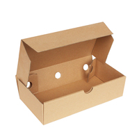Boîtes d'emballage alimentaire en papier kraft avec trous d'aération, boîte d'emballage jetable respirante pour poulet frit / frites / tarte aux œufs