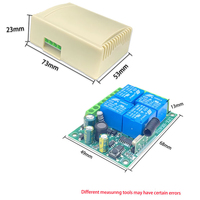Módulo de Relé RF de 4 Canales y 433 MHz, AC85-265V, Interruptor de Control Remoto Inalámbrico de 4 Vías para Elevador Trasero de Automóvil o Abridor de Puerta y Interruptor de Luz LED