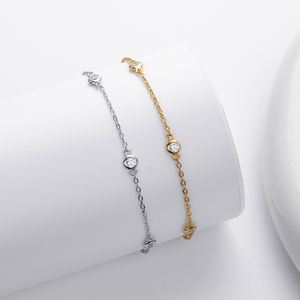 SPJ สร้อยคอเงินแท้ S925 ดีไซน์ใหม่ ปรับขนาดได้ ประดับเพชรซิคอน สไตล์มินิมอล เครื่องประดับคุณภาพสำหรับผู้หญิง สวมใส่ได้ทุกวัน ชุบโรเดียม - Product Image 2