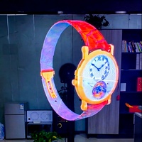 Nueva Idea holograma de alta resolución 3D pantalla holográfica mercado caja de exhibición grande aire ocho aspas holograma 150CM ventilador de holograma 3D