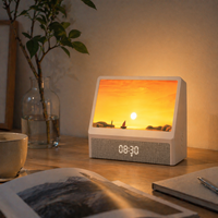 Réveil Lumineux Simulateur d'Aube et de Coucher du Soleil avec Haut-Parleur, Lampe de Chevet à Luminosité Progressive pour Chambre à Coucher