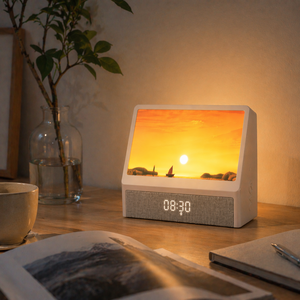 Réveil Lumineux Simulateur d'Aube et de Coucher du Soleil avec Haut-Parleur, Lampe de Chevet à Luminosité Progressive <span class=keywords><strong>pour</strong></span> Chambre à Coucher - Product Image 4