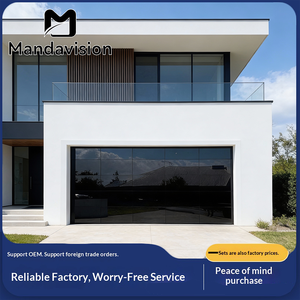 MAMDAVISION Porte de <span class=keywords><strong>garage</strong></span> en alliage d'aluminium sur mesure, finition miroir noir, isolation acoustique, télécommande automatique, pour villas et entrepôts multiples - Product Image 6