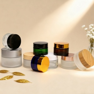 Pot en verre transparent de 30 ml avec couvercle pour cosmétiques, bouchon à vis noir, petit pot cosmétique, emballages, récipients, pot en verre vide, logo personnalisé - Product Image 1