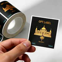Étiquette de whisky en feuille d'or, estampage à chaud de luxe, papier texturé personnalisé, autocollant pour bouteille d'alcool, marque haut de gamme PT