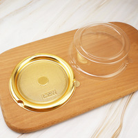 Boîte à gâteau personnalisée en PET, boîte à gâteau ronde pour boutique de desserts, pour l'emballage de sushis, de biscuits, boîte à pâtisserie en plastique transparent