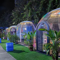 Restaurant en forme de bulle d'air en plein air - Dôme de restauration transparent de luxe, tente de glamping en forme de bulle pour restaurants