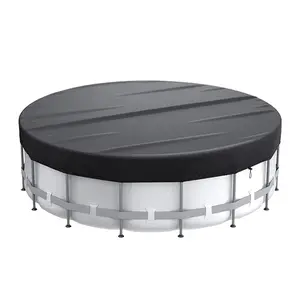 Acero portátil 10 ft Pro Max Round 210T Piscinas de tela Oxford Cubierta redonda para piscinas con revestimiento de PVC negro