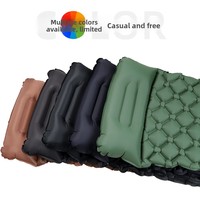 Matelas de couchage gonflable transfrontalier à pompe à pied, tente extérieure, anti-humidité, portable, en nylon 40D TPU ultraléger pour le camping
