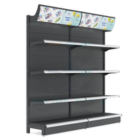 Étagère de supermarché de style Eupo, gondole d'affichage, haute qualité, blanc métallique, bleu foncé, acier OEM, rayonnage lourd, ensembles