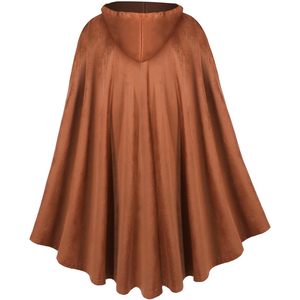 Stadget Cape médiévale unisexe avec capuche, marron, en polyester, pour adulte, costume de reconstitution historique et de fantaisie, détection par aiguille - Product Image 4