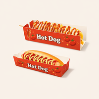 Boîte à Corndog en Carton Écologique de Qualité Alimentaire Personnalisée, Emballage pour Corndog Coréen, Boîte à Hot-Dog avec Insert