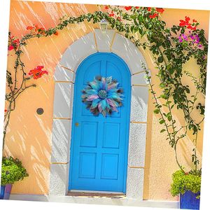 Artificial Blue <strong>Mesh</strong> <strong>Wreath</strong> for Door Hanging Wall Decoration Party Decor - Product Image 6