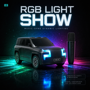 ลำโพงรถยนต์รุ่น YNG-U8 Yangwang U8 พร้อมไมโครโฟนไร้สาย, คาราโอเกะ RGB, รองรับการ์ด TF, วิทยุ FM, บลูทูธ 5.3 แบบพกพา - Product Image 4