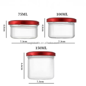 Boca ancha 70ml 100ml 150ml 200ml 220ml 280ml 380Ml Frascos de vidrio vacíos redondos transparentes para mermelada Caviar Nido de pájaro con tapas - Product Image 4