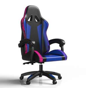 <span class=keywords><strong>Chaise</strong></span> d'ordinateur en cuir synthétique avec siège inclinable réglable, <span class=keywords><strong>chaise</strong></span> pivotante <span class=keywords><strong>pour</strong></span> gamer avec LED, matériau en acier inoxydable et aluminium - Product Image 5