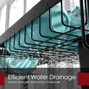 צלחת כיור ייבוש מתלה קיבולת גדולה נירוסטה מתלה צלחת נירוסטה מתלה רב תכליתי לסביבה מלבני - Product Image 2