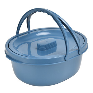กล่องใส่อาหารปิกนิก Wei Yikang รูปทรงวงรี สีฟ้า พร้อมฝาปิดและหูหิ้ว สำหรับใช้งานกลางแจ้ง - Product Image 1