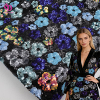 Tissu de luxe tissé à paillettes multicouche de 5 mm, broderie florale, pour débardeurs sexy pour filles et vêtements de mode – Grande Vente