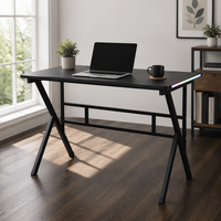 WSE4046 Échantillon gratuit Bureau de jeu Table de calcul Bureau d'angle Bureau noir Chaise de jeu avec lumière LED