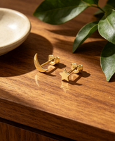 Boucles d'oreilles asymétriques en acier inoxydable 316L, motif lune et étoile, plaquées PVD, résistantes à l'eau, sans ternissement, bijoux délicats pour femmes