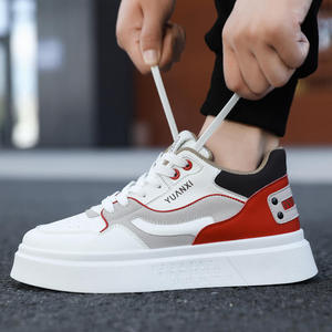 Zapatos casuales para caminar para hombre, zapatillas de moda para hombre, blancas, rojas, grises, deportivas, cómodas, transpirables, de cuero, estilo walking. - Product Image 5