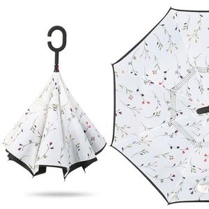 Wholesale Semi Automatic Car Outdoor Double Layer Folding Reverse Inverted <b>Umbrella</b> With C Handle - Product Image 6