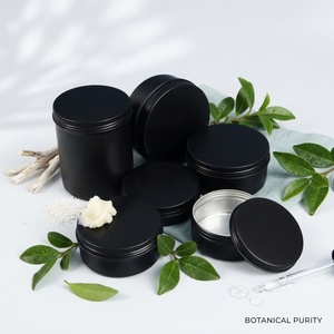 Food Grade Black Aluminum Packaging Jar with Screw Lid 100ml Empty Cosmetic Cream Jar for Pomade Tin Wax Container - Product Image 1