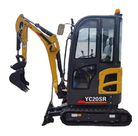 Mesin Pengolah Tanah Efisiensi Tinggi Kapasitas Bucket 0.05m³ Excavator Crawler 13.4Kw YC20SR untuk Konstruksi Jalan