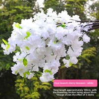 Branches de fleurs artificielles en soie, cerisier/pêcher, décorations de mariage, fleurs artificielles pour l'intérieur, sur pied ou au plafond