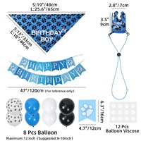 Mignon chien fête d'anniversaire fournitures décor joyeux anniversaire cadeau ensemble avec chien Bandana garçon fille chapeau écharpes drapeau ballon pour animaux de compagnie