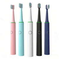 Brosse à dents électrique sonique rechargeable, utilise des vibrations soniques, étanche IPX7, charge USB, poils moyens, 6 modes de nettoyage