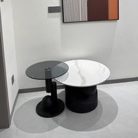 Vente directe d'usine de table basse moderne de luxe en marbre et fer avec rangement et tiroirs pour salon