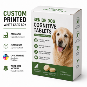 Caja de Cartón Plegable de Cartulina Blanca con Acabado Mate Premium para Empaque de Tabletas <span class=keywords><strong>Cognitivas</strong></span> para Perros - Product Image 1