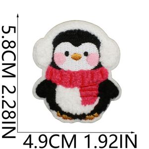 Parches Termoadhesivos de Pingüino con Bordado de Chenilla y Diseño de Bufanda Adorable - Product Image 3