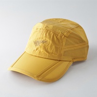 Gorra de Running Plegable de Múltiples Paneles con Logotipo Bordado, Ultrafina, de Secado Rápido, de Nailon, de 5 Paneles, Sin Estructura, para Campamento