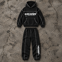 Ensemble survêtement homme réfléchissant en coton lavé avec logo personnalisé, pantalon de survêtement ample et sweat à capuche